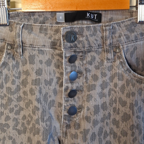 KUT from the Kloth Connie Leopard Print High Waist Ankle Skinny Jeans Size 6 - Picture 6 of 11